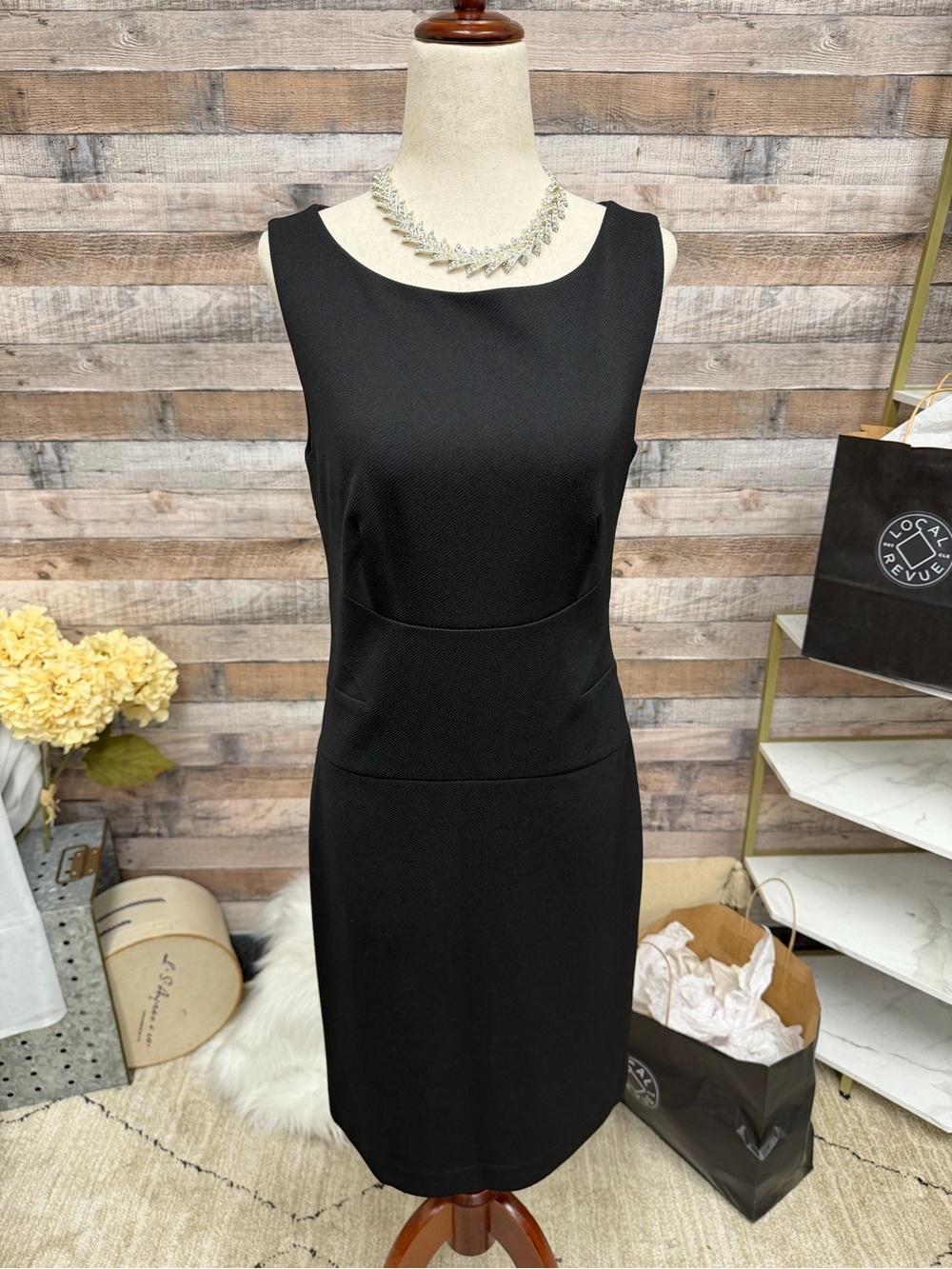 Ann Taylor Black Sleeveless Sheath Dress 4